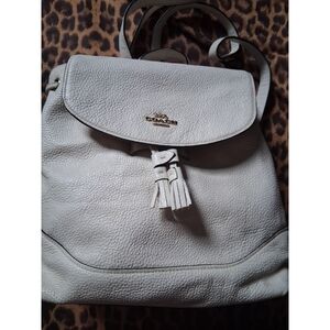 Coach White Leather Backpack